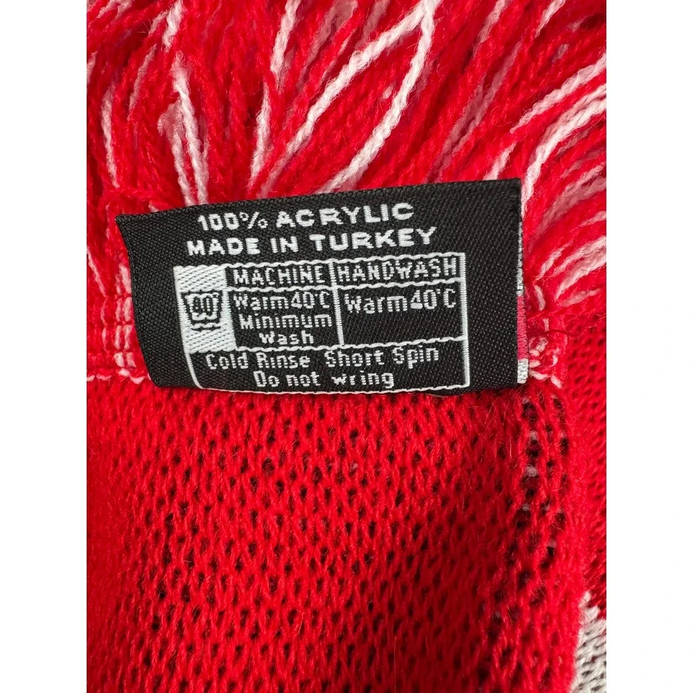 Ruffneck Scarves Manchester United MULA Red Black White Striped Fan Scarf Fringe